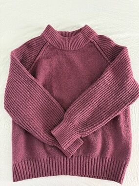 Sincerely Jules Ribbed Crewneck Sweater in Mauve Pink